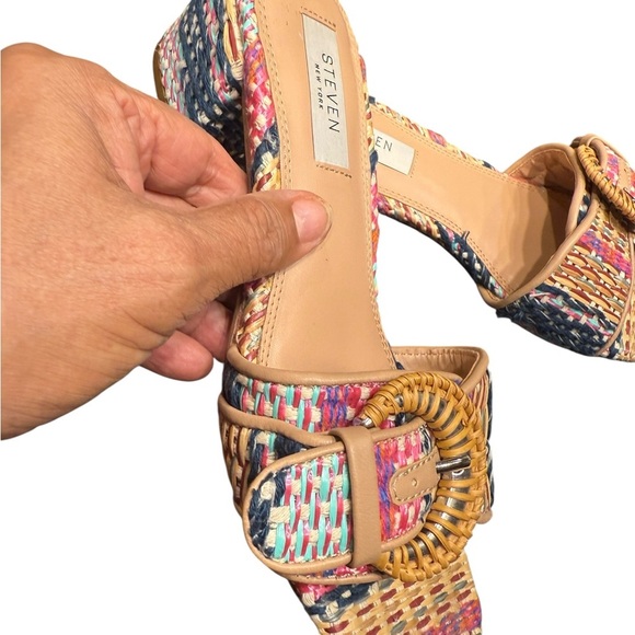 STEVEN NEW YORK Blythe Sandal Multicolor Woven Slide Sandals - Picture 5 of 11